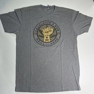 Charlotte's Web Heal With Hemp H.E.A.L. Graphic T Shirt Gray Size Large